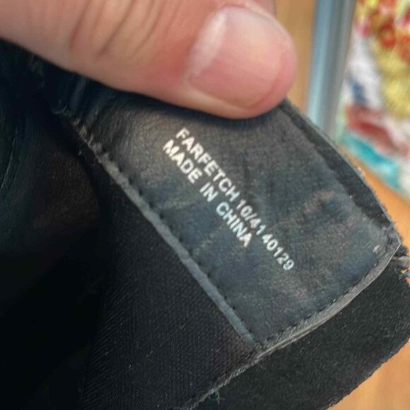 Chinese Farfetch Outside Zip Snap‎ Suede Ankle Boot 10 Black - Picture 2 of 4